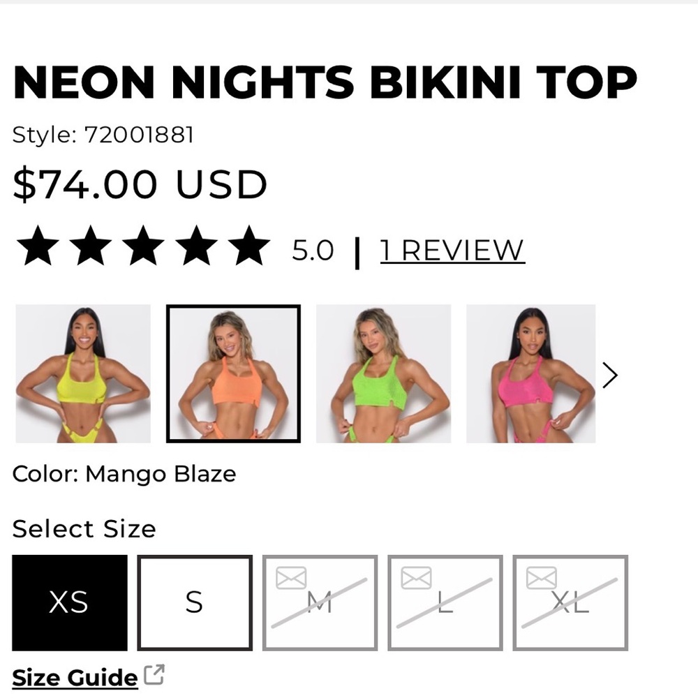 Neon Nights Crop Tank Bikini Mango Blaze - Picture 7 of 7